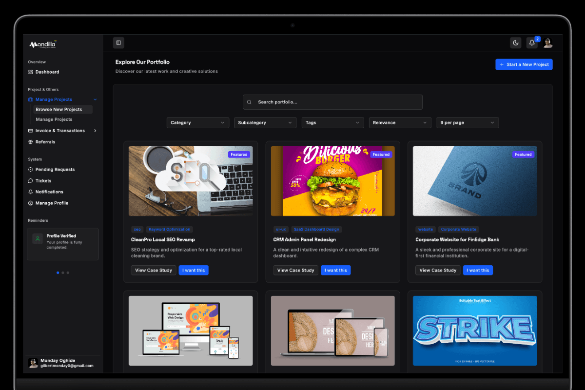 Mondilla Explore Portfolios