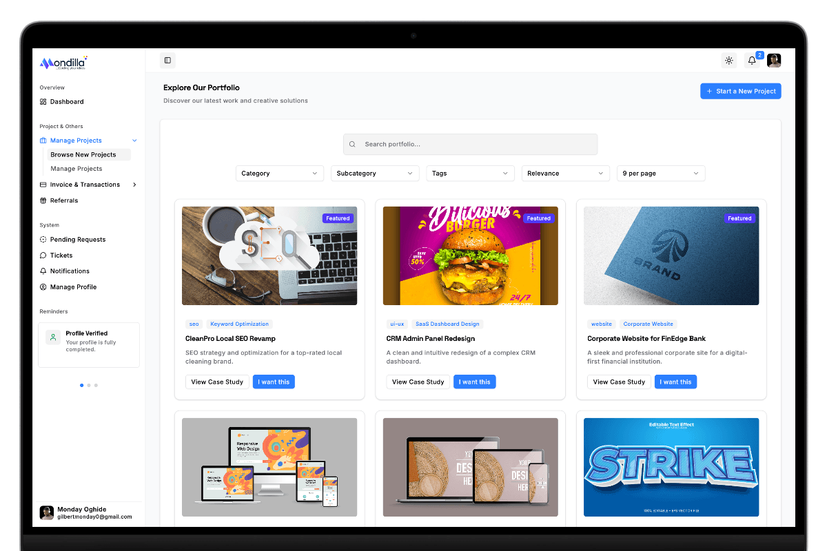 Mondilla Explore Portfolios